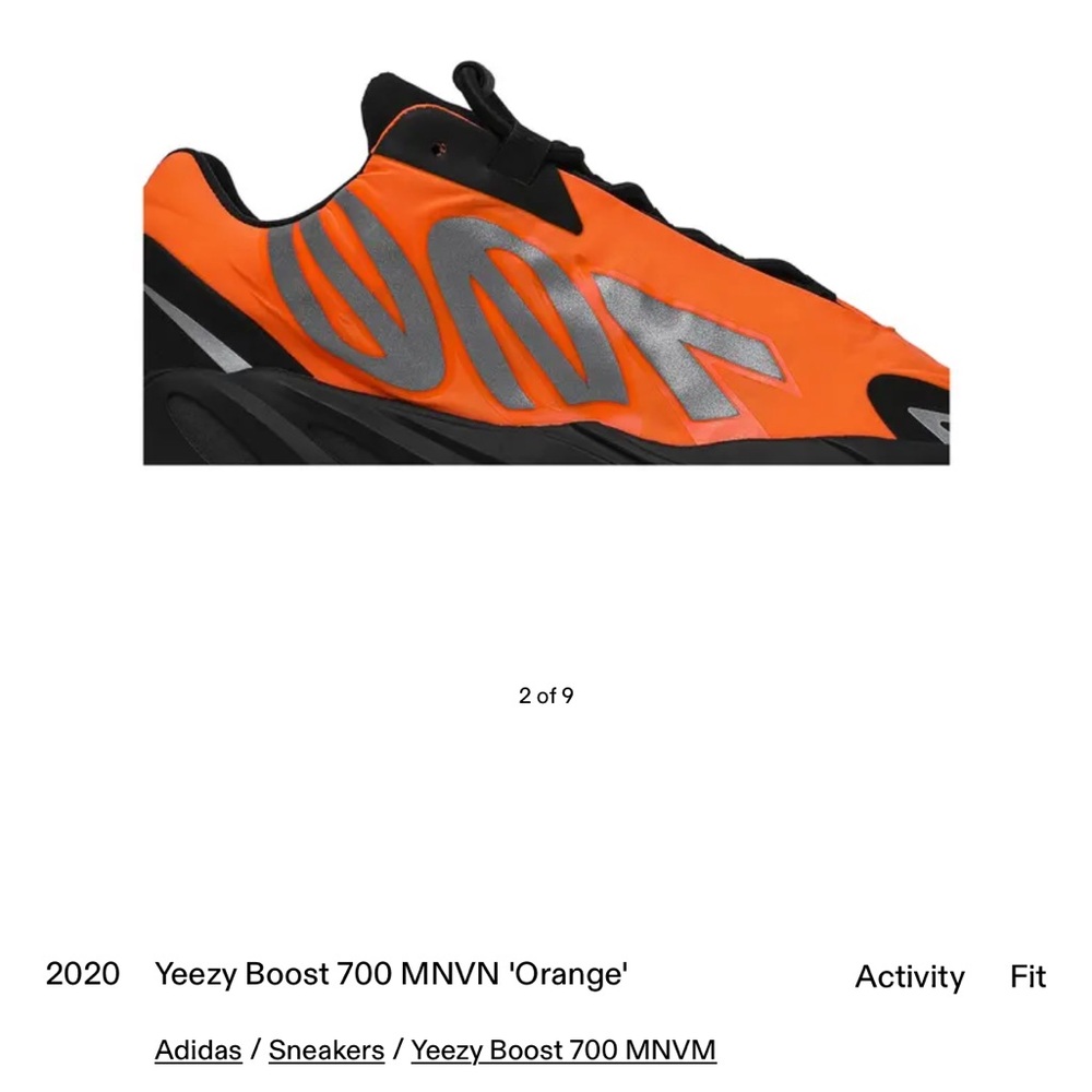 Adidas Yeezy Boost 700 MNVN Orange Men's Shoes, NWT. - Picture 2 of 7